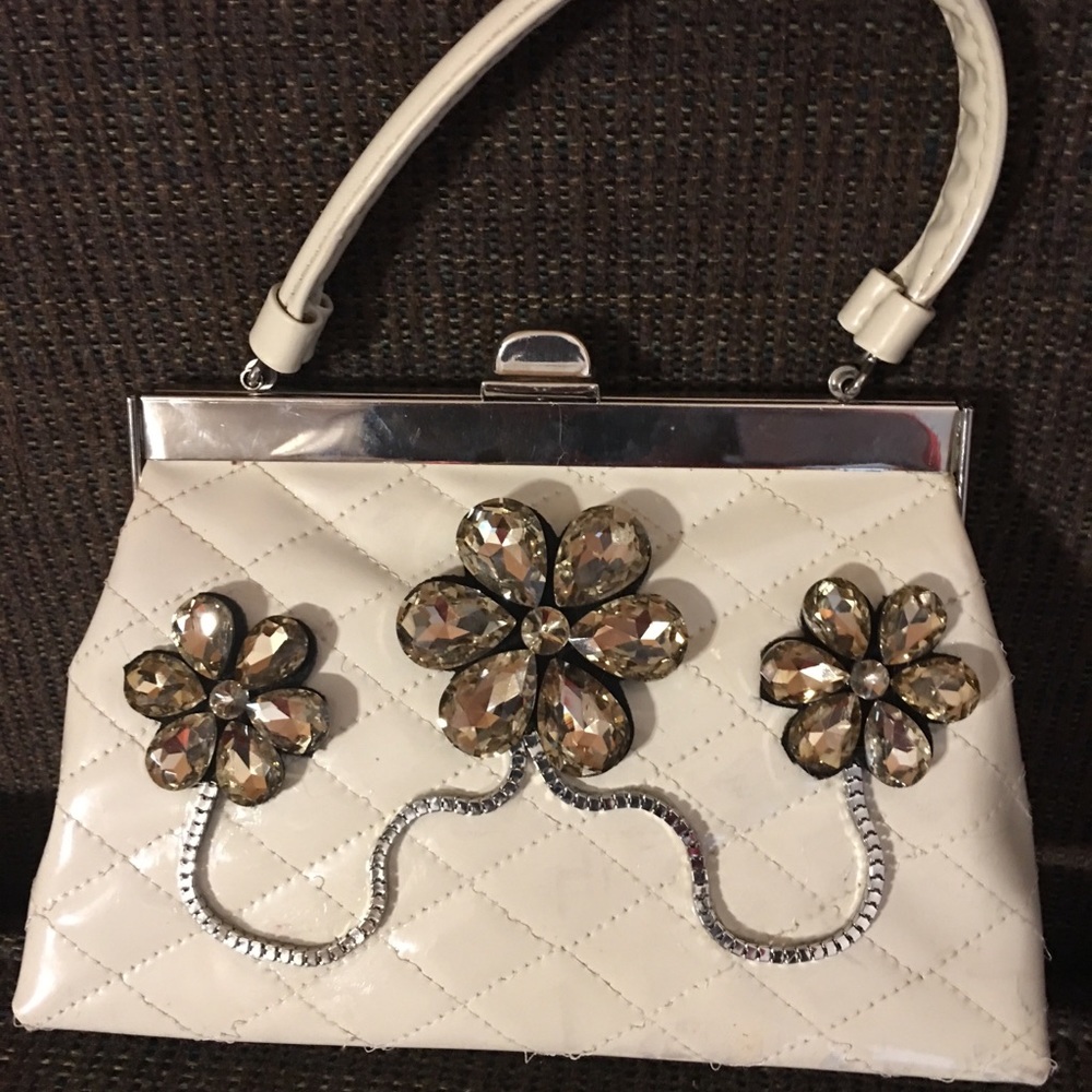Up cycled Vintage Beige Purse Handbag